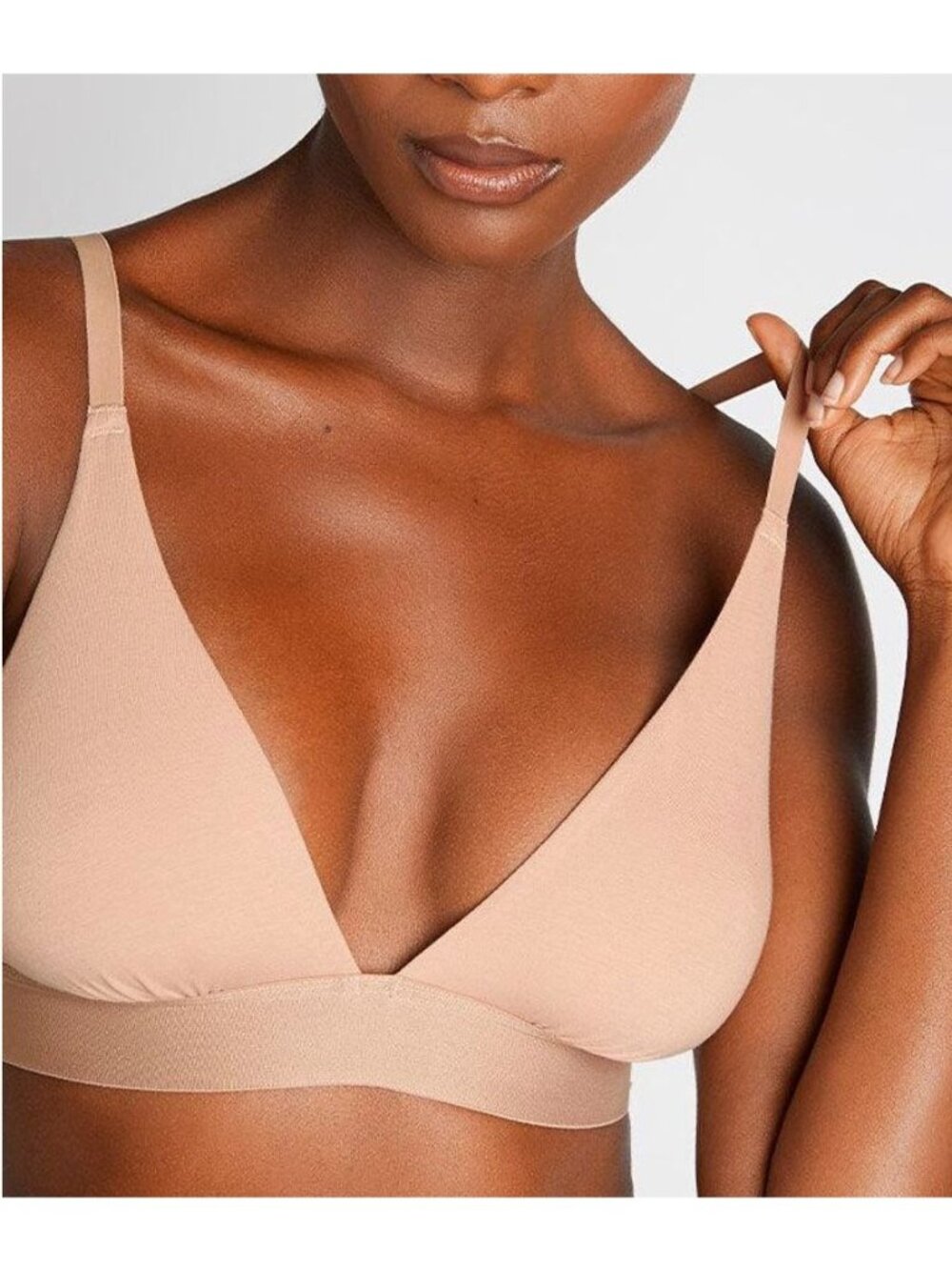 NEGATIVE cloud cotton triangle bra in buff size 1